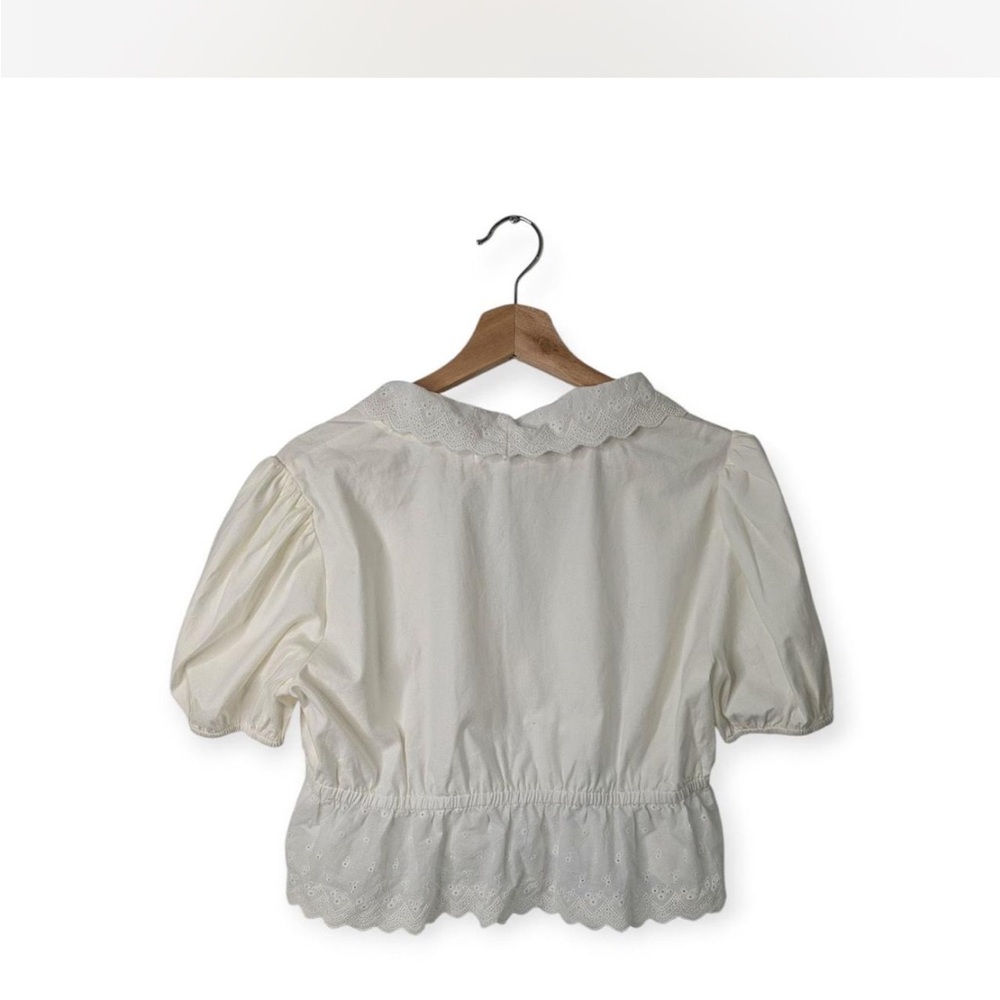 Reformation Eyelet Cropped Blouse - Picture 2 of 6